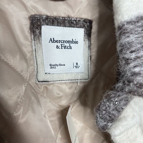 ABERCROMBIE & FITCH Womens Winterized Wool-Blend Shirt Jacket NEW $180 Brown M - Picture 11 of 16